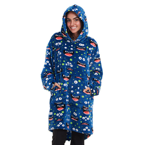 Snuggs Blanket Hoodie Blue monster